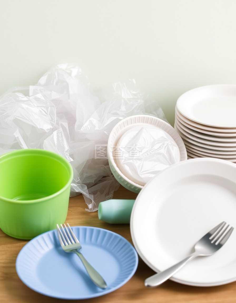 一次性餐具的挑战与出路 不可降解塑料废物、环保回收与可降解餐具的对比分析
